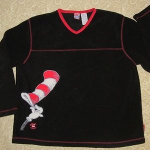 DR. SUESS " CAT IN THE HAT " BLACK SWEATER XL